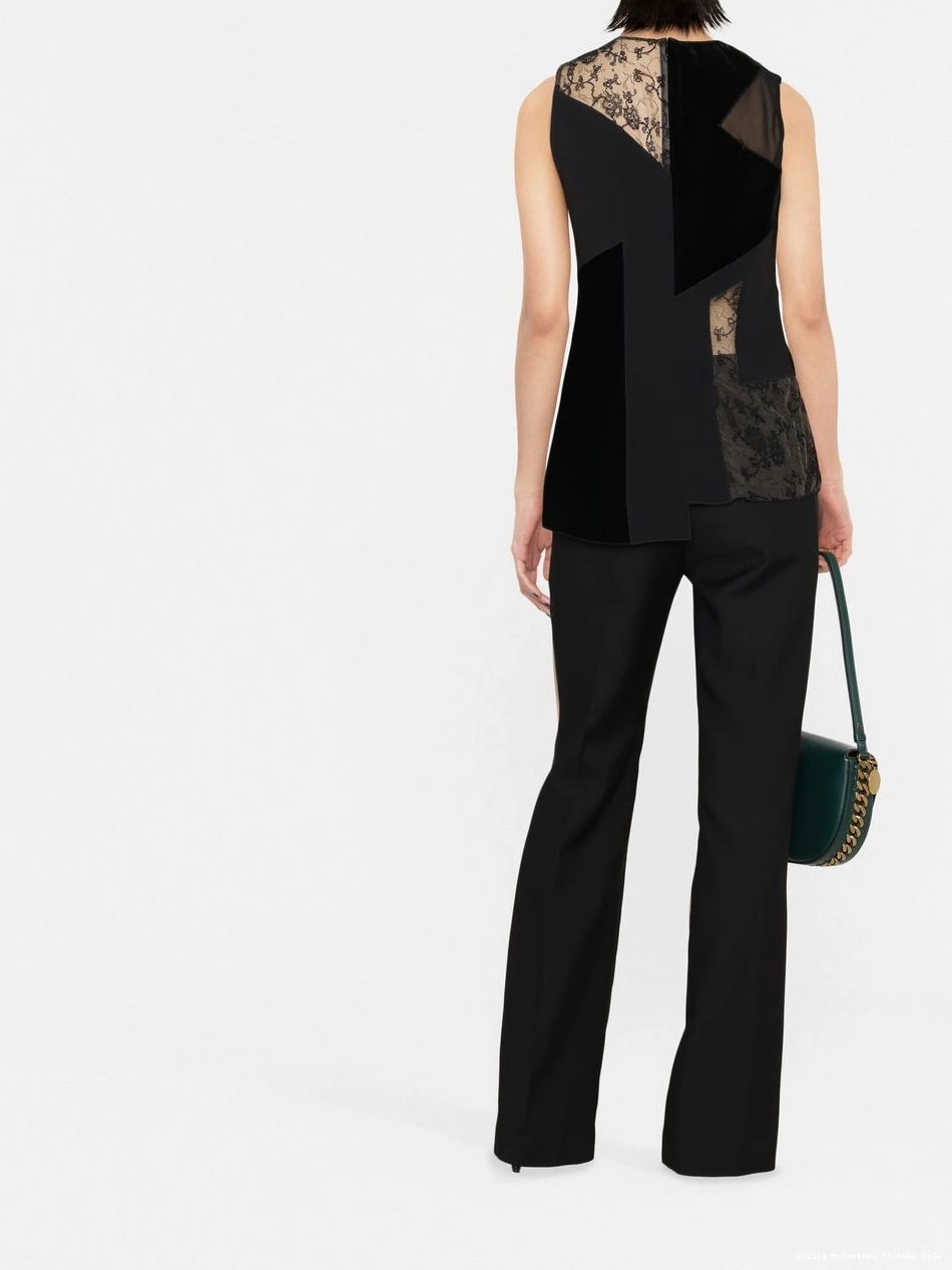 Cheap top lace-detail velvet Stella McCartney patchwork Women 0807